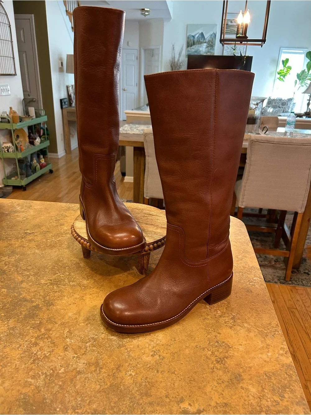 Steve Madden Riggs Rust Brown Tall Leather Boots